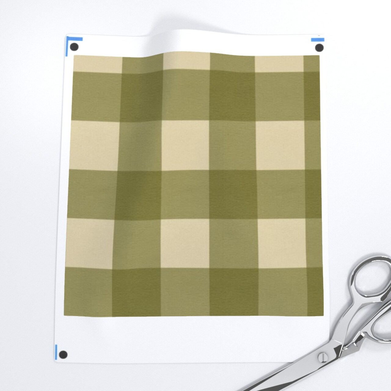 Rustic Country Farmhouse Primitive Gingham Check Plaid Picnic Cottagecore Classic Traditional Modern Farmhouse Soft Texture Spring Green Olive Custom Printed Fabric by Spoonflower Various Fabrics by the Yard or Fat Quarter
